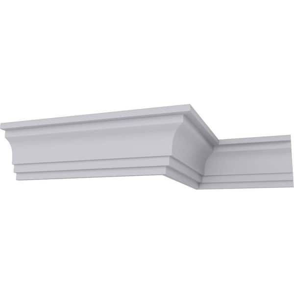 3 in. x 2 in. x 3-5/8 in. x 94-1/2 in. Traditional Smooth Polyurethane Crown Moulding (12-Pack)