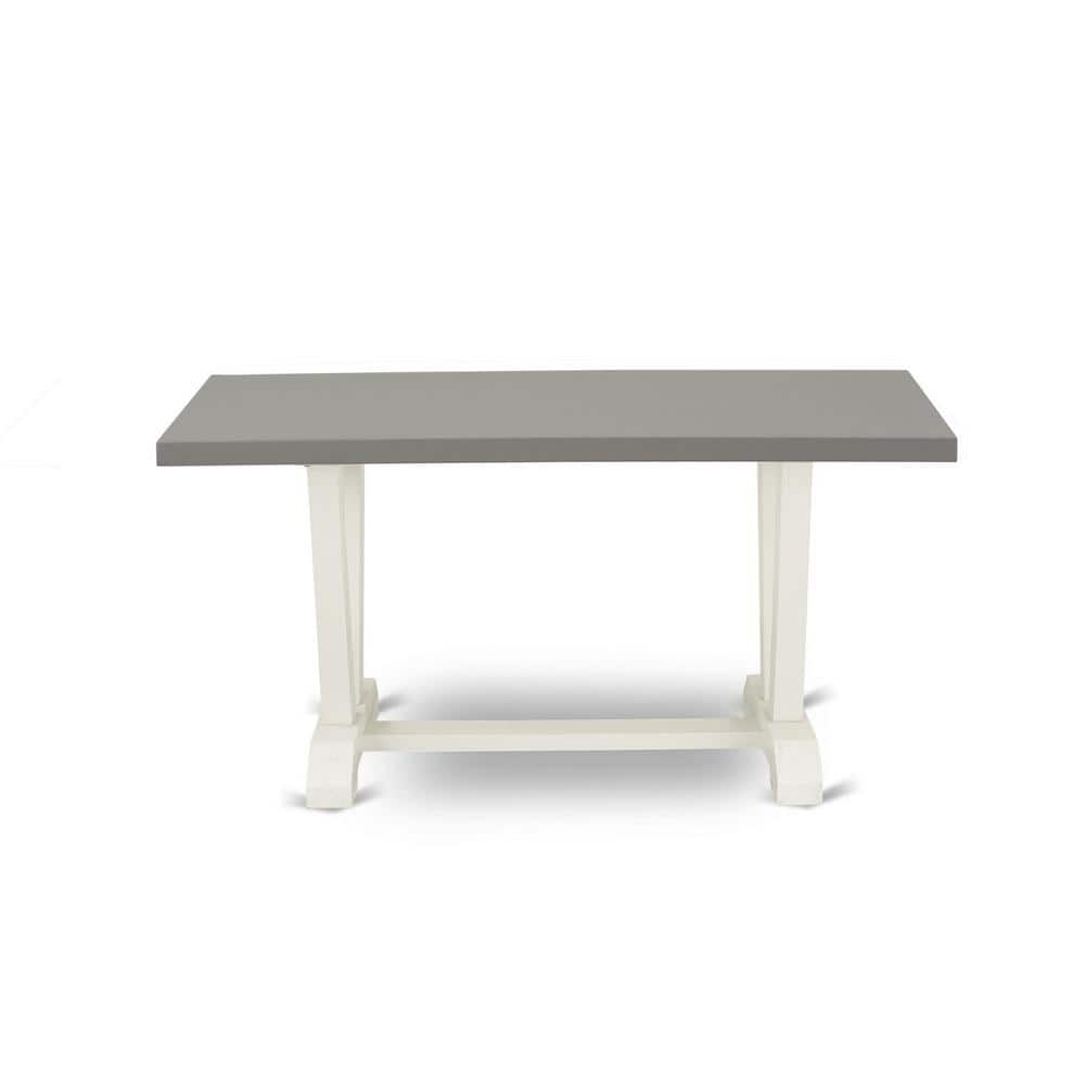 Gray and White Cement Top 5-Piece Dining Set