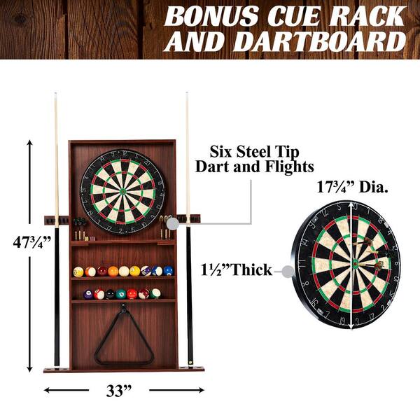 Barrington Burwood 90 In Billiard Table With Cue Rack And Dartboard Cabinet Bl090y19022 The Home Depot