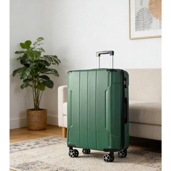 Tatahance 24 in. Green ABS Hard Shell Lightweight Luggage Spinner