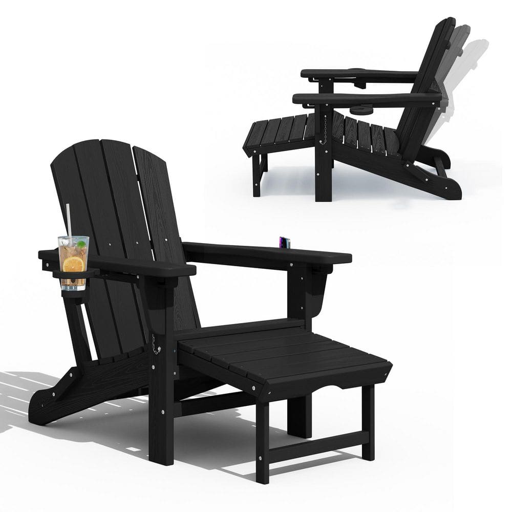 JEAREY 3-Level Adjustable Patio Folding Plastic Adirondack Chair