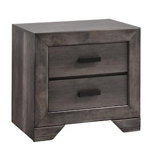 Grayson 2-Drawer Grey Oak Nightstand