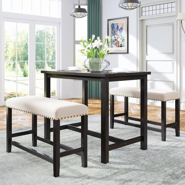 small rectangle dining table with bench