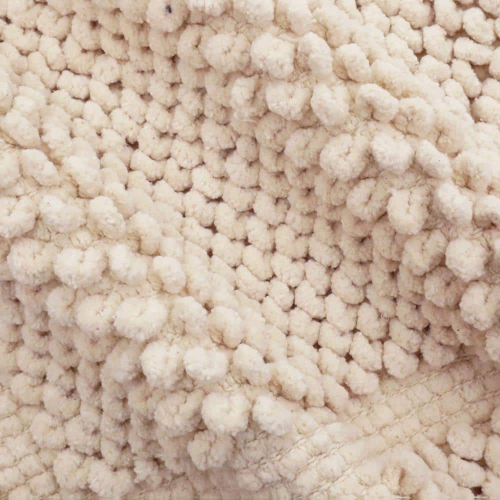 Ivory Cotton Chenille Non-Slip Bath Mat Set 20" x 32"