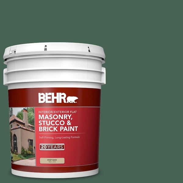 5 gal. #PFC-40 Green Flat Interior/Exterior Masonry, Stucco and Brick Paint