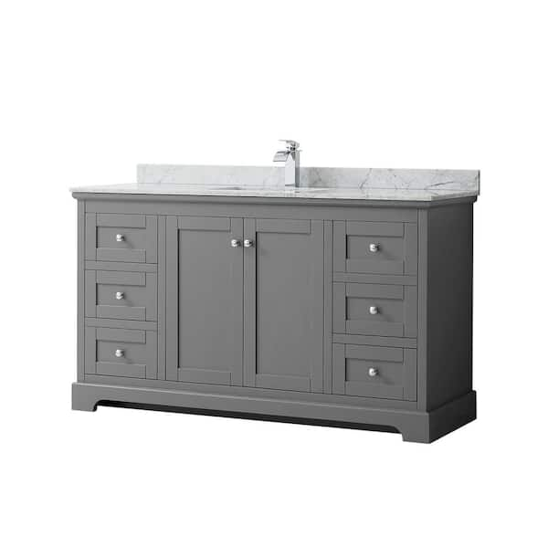 Wyndham Collection Avery 60 in. W x 22 in. D Bathroom Vanity in Dark ...