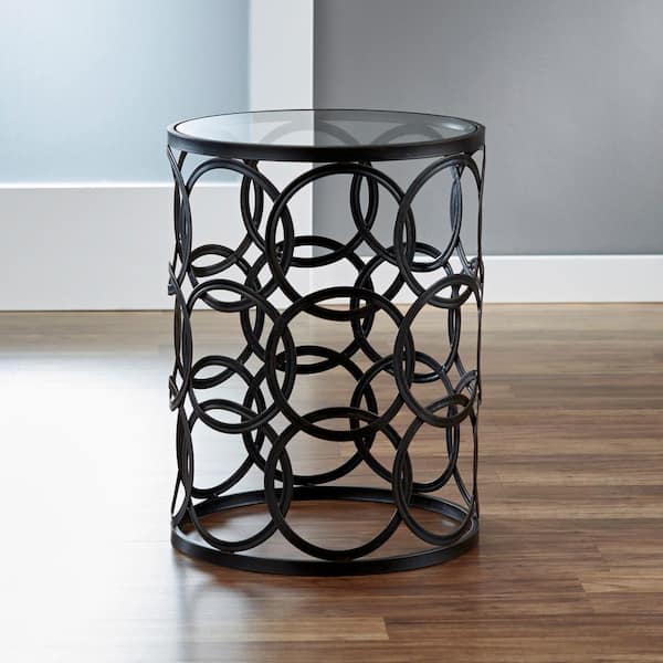 FirsTime 22 in. Oil-Rubbed Bronze Circles Side Table