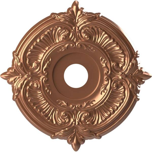 Ekena Millwork 19" OD x 3-1/2" ID x 1" P Attica Thermoformed PVC Ceiling Medallion (Fits Canopies up to 6-3/4"), Bright Coat Rose Gold
