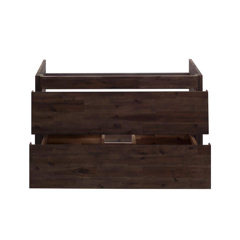 Acacia Brown 35" Wall Mount Single Sink Vanity Base