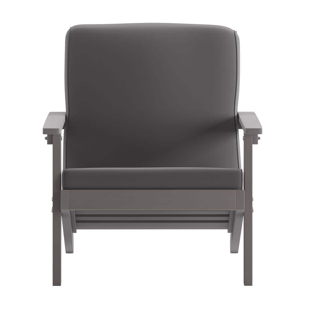 Gray Resin Frame Deep Seat Adirondack Chair with Cushions