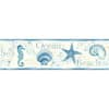 Chesapeake Island Bay Blue Seashells Blue Wallpaper Border DLR53561B ...