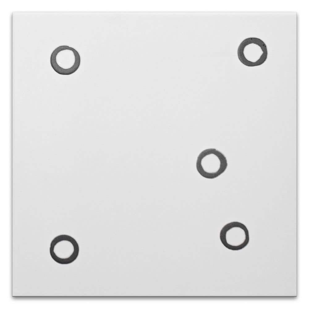 Kenzo 8" x 8" White and Black Porcelain Patterned Tile