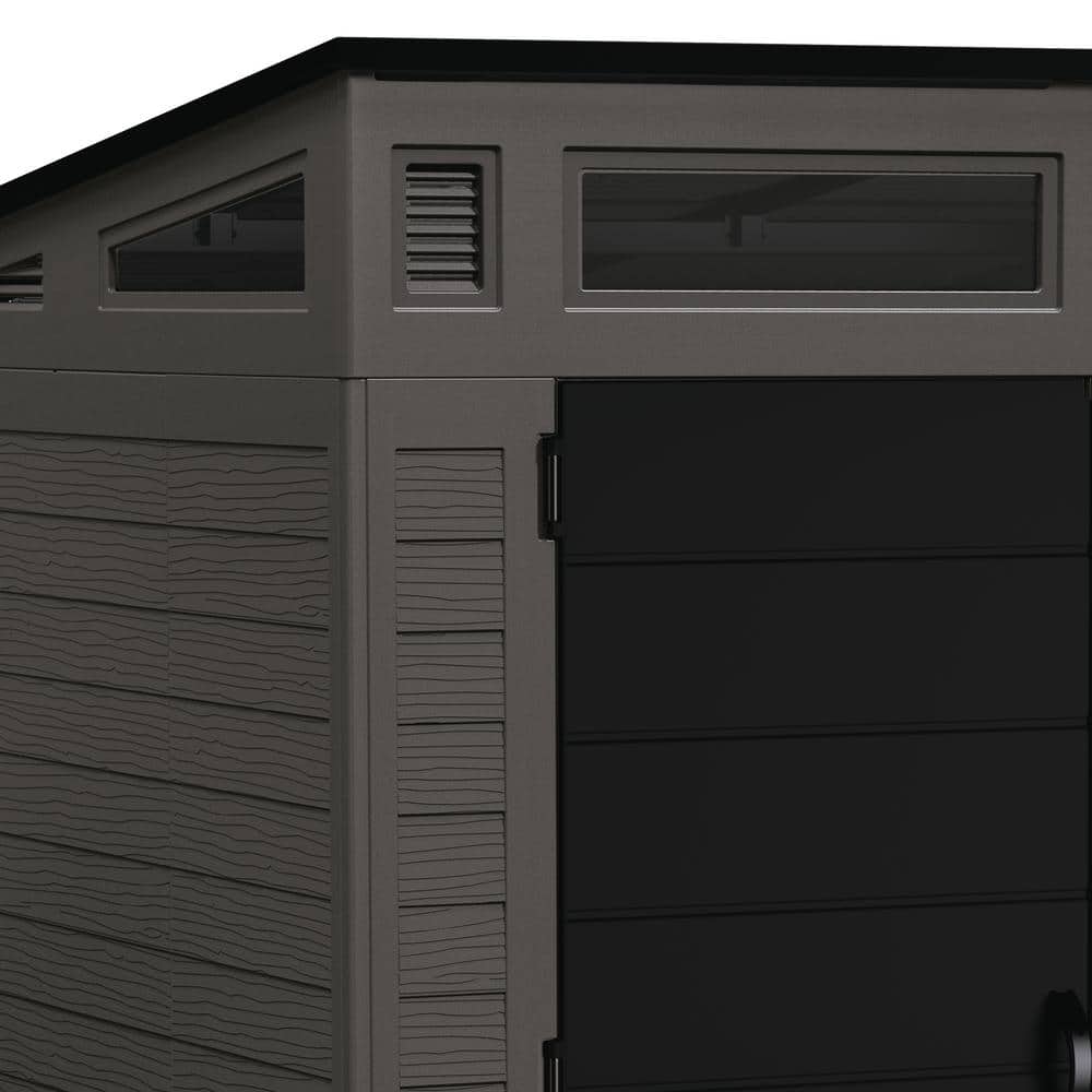 Modernist 7 ft. x 7 ft. Black Resin Storage Shed