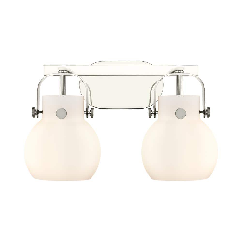 Pilaster II Sphere 17 in. 2-Light Polished Nickel Vanity Light with Glass Shade price history on PriceWatchPro