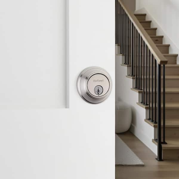 817 Series Satin Nickel Single Cylinder Round Deadbolt Featuring SmartKey Security