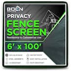 6 ft. x 100 ft. Green Privacy Fence Screen Netting Mesh with Reinforced Grommet for Chain link Garden Fence