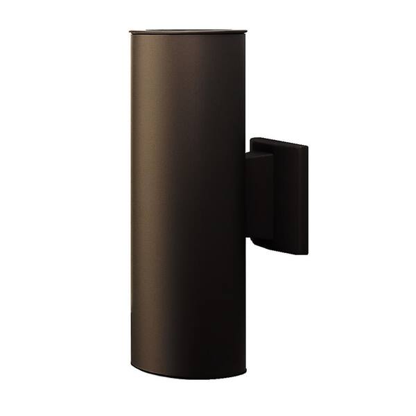 NICOR 150-Watt 2-Light Bronze Outdoor Wall Lantern Sconce Column Light