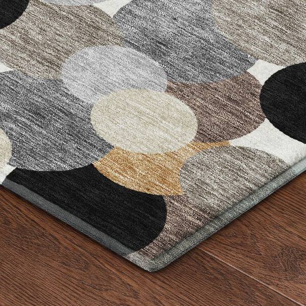 Mayfield Premium Machine Washable Abstract AMF2450 Black 2 ft. x 3 ft. Accent Rug