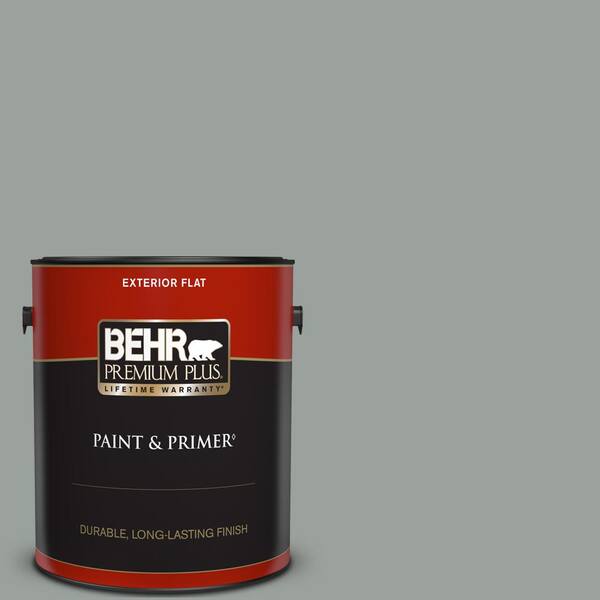BEHR PREMIUM PLUS 1 gal. #PPU11-16 Brampton Gray Flat Exterior Paint & Primer