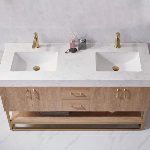 Roswell Alistair 60 In Bath Vanity, White Oak Vanity 60 Single Sink