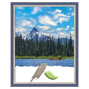 11 in. x 14 in. Theo Blue Narrow Wood Picture Frame Opening Size