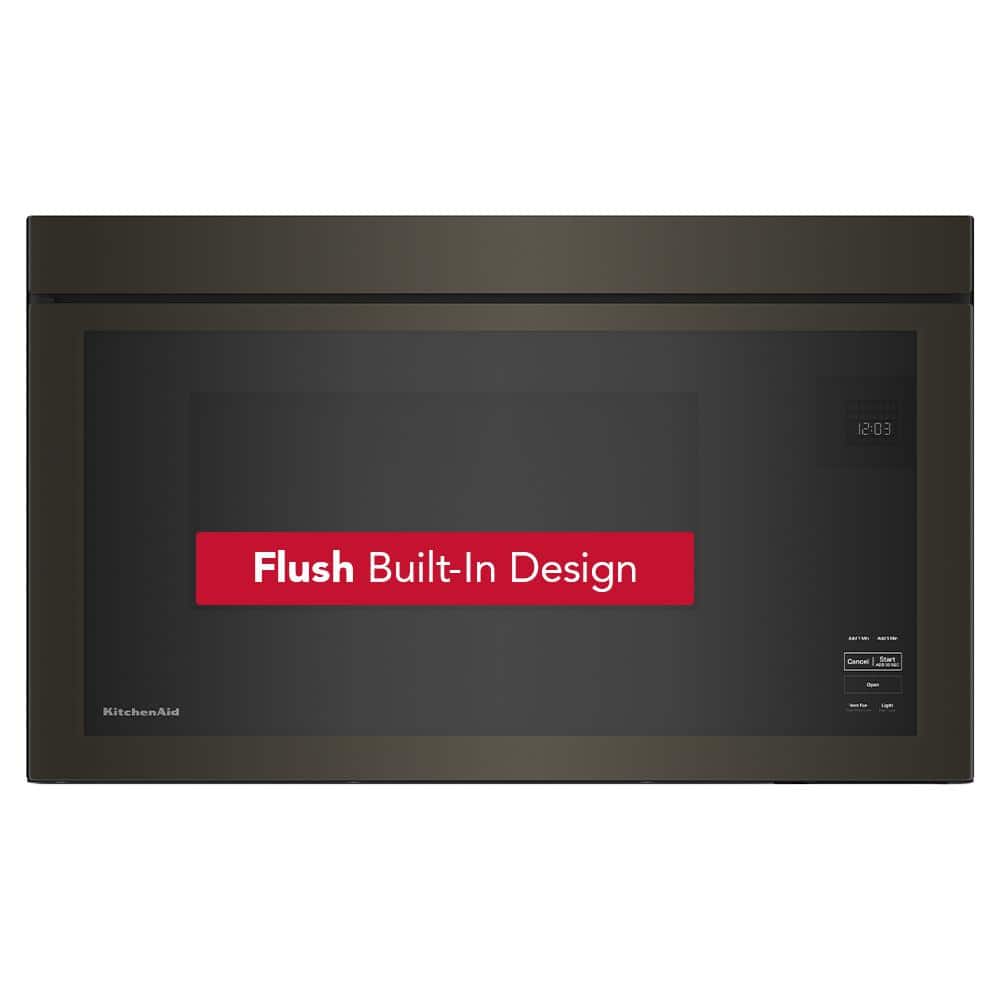 30 in. W 1.1 cu. ft. Black Stainless Steel Flush Built-In 1000-Watt Over-the-Range Microwave