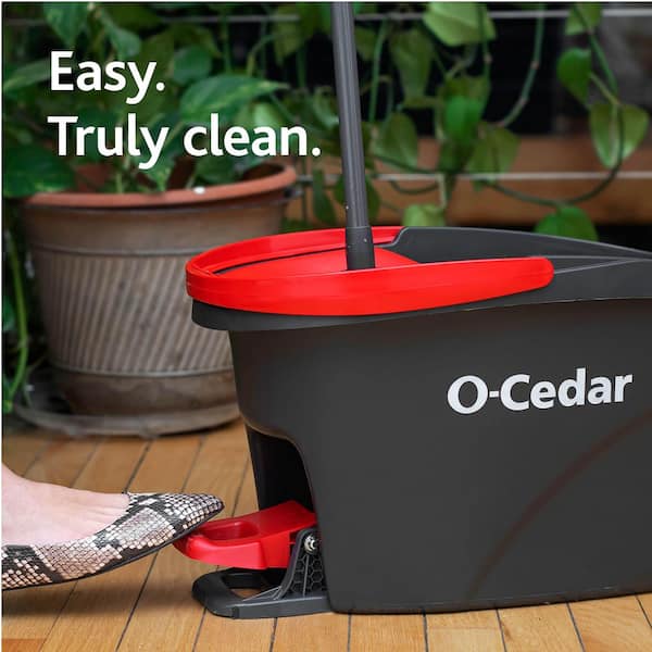EasyWring Microfiber Spin Mop with Bucket System +2 Extra Mop Head Refills  and PowerCorner Outdoor Angle Broom