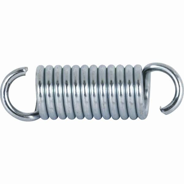 Prime-Line Extension Spring, Spring Steel Const, Nickel-Plated Finish, .080 GA x 1/2 in. x 1-5/8 in., Single Loop Open, (2-Pack)