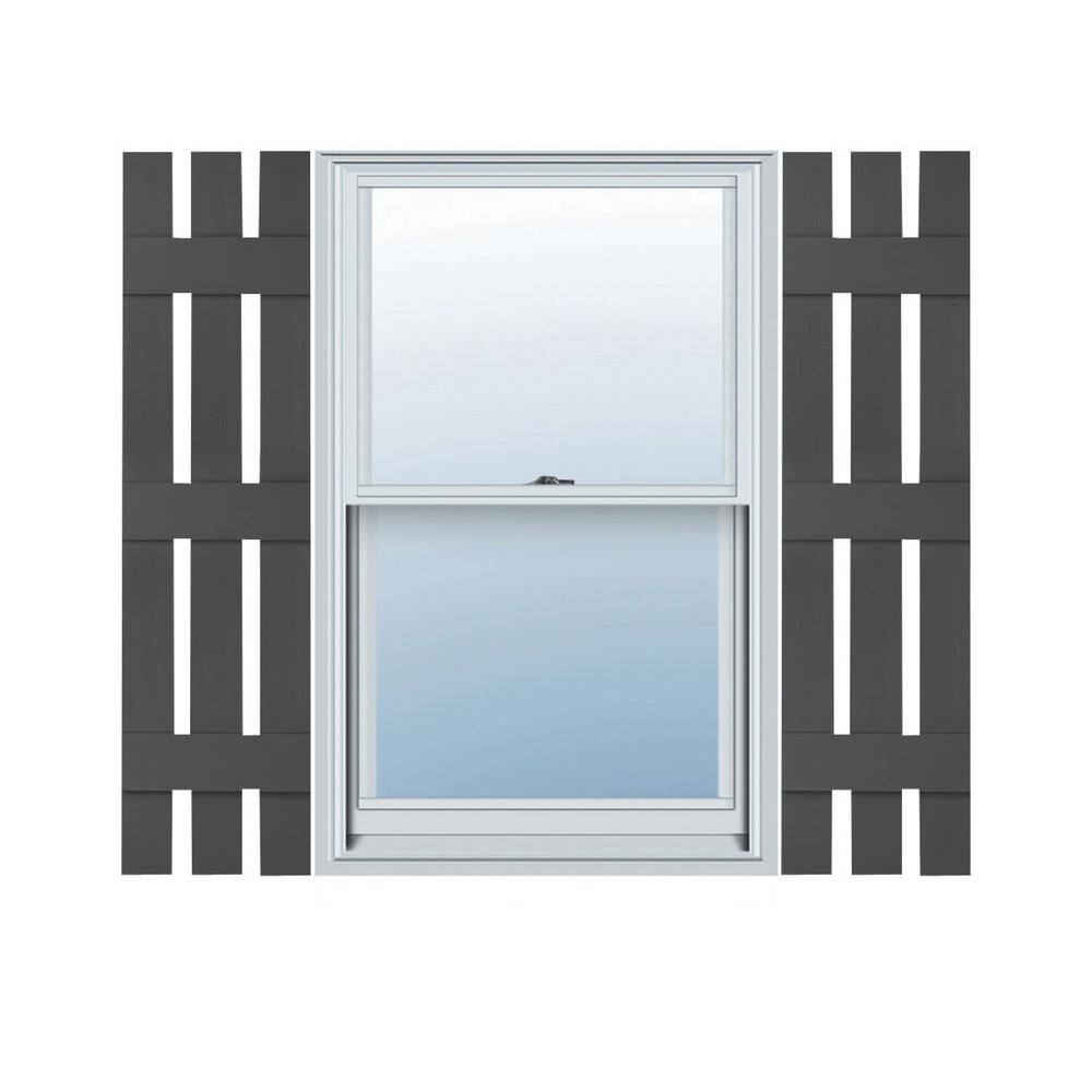 12 in. W x 61 in. H TailorMade Three Board Spaced (3 Batten), Board-n-Batten Shutters - Tuxedo Grey price history on PriceWatchPro