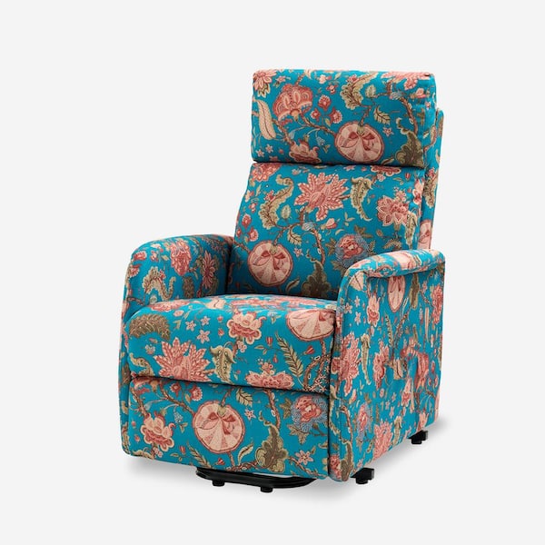 JAYDEN CREATION Carol Power Recliner with Flared Arms-BLUE