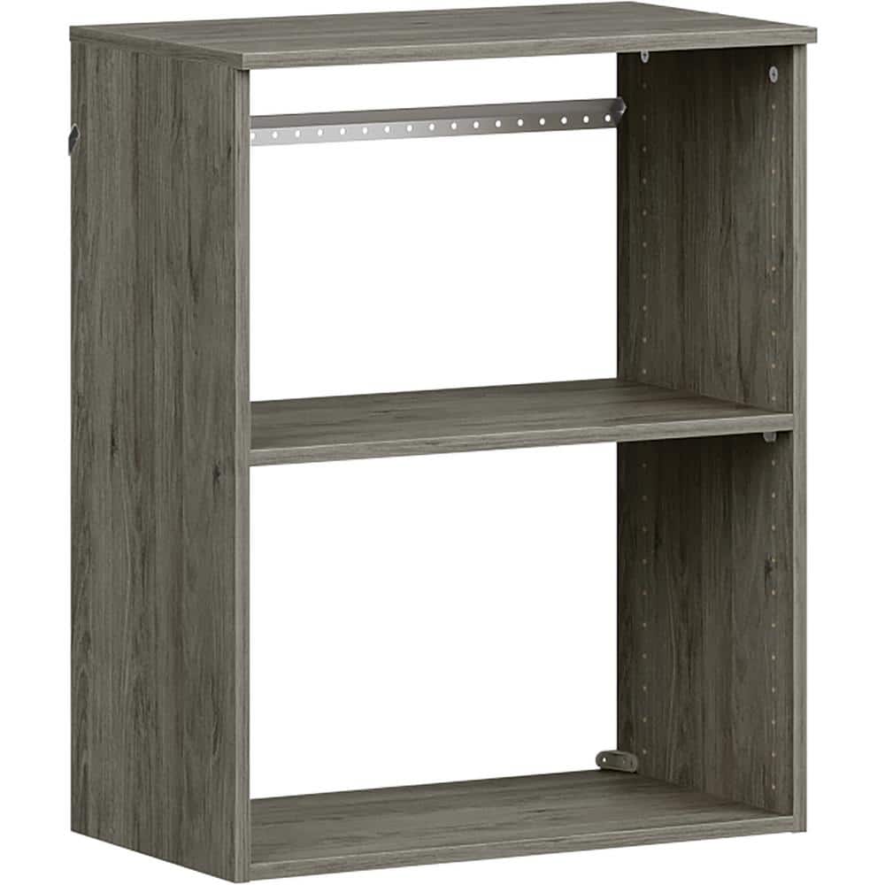 Style+ 25 in. W Coastal Teak Hanging Wood Closet Tower