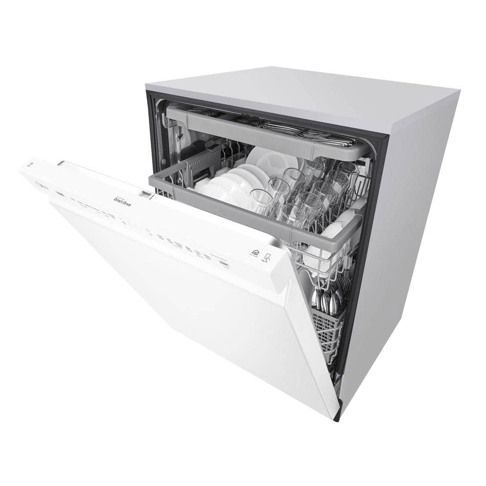 24" White Smart Front Control Dishwasher