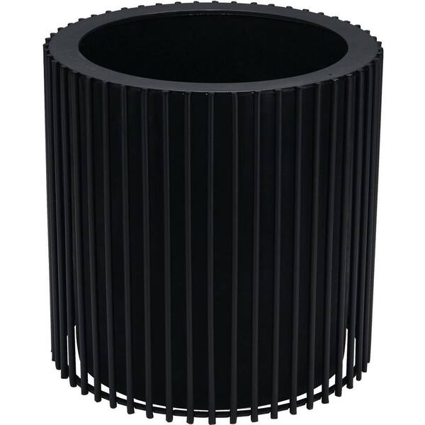 Tradewinds Grand Isle 24 in. Round Black Metal Contract Planter