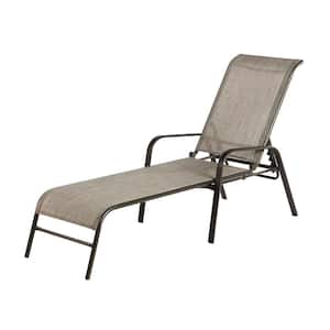 Mix and Match Sling Outdoor Patio Chaise Lounge in Riverbed Taupe
