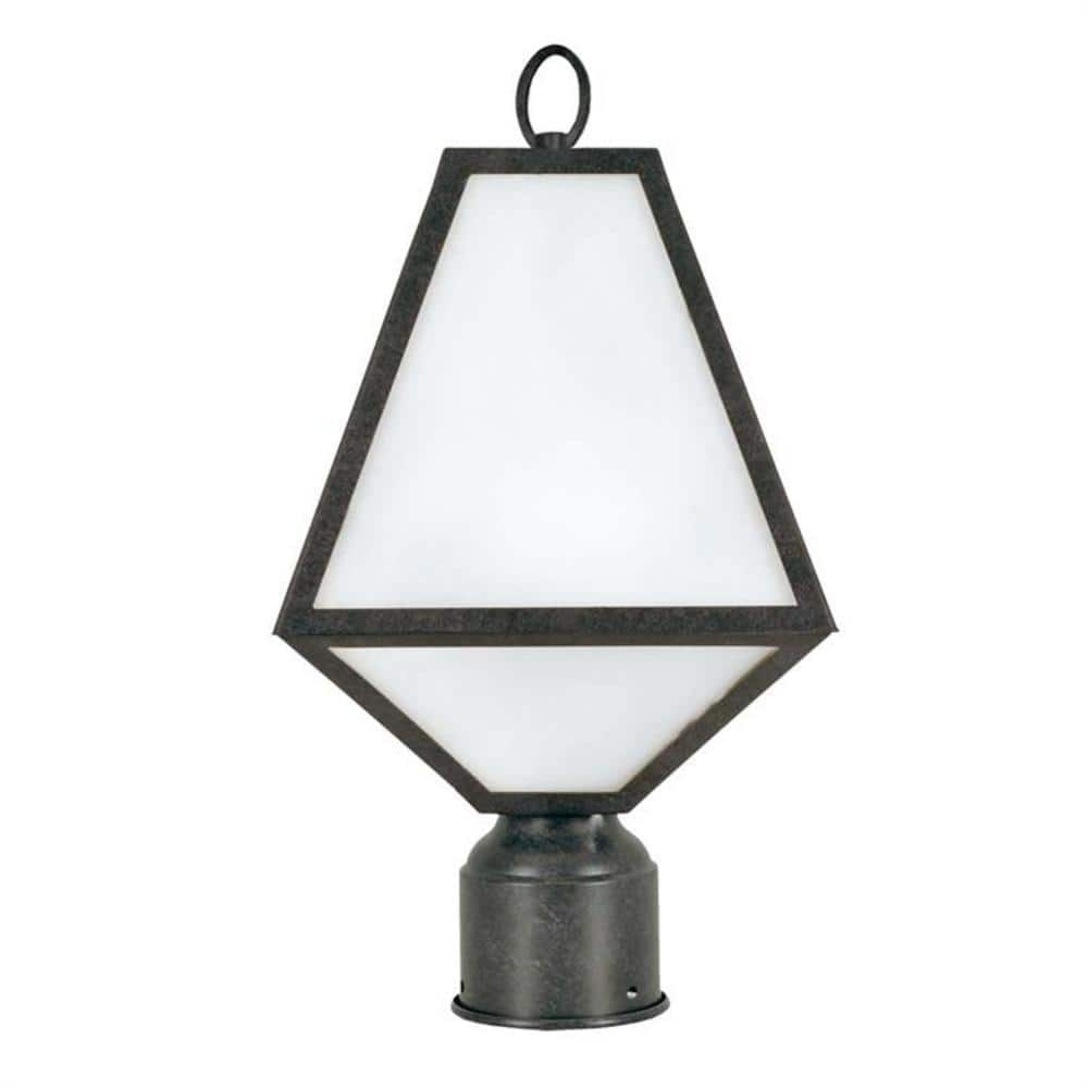 Crystorama Glacier 1-Light Black Charcoal Outdoor Lantern with Shade