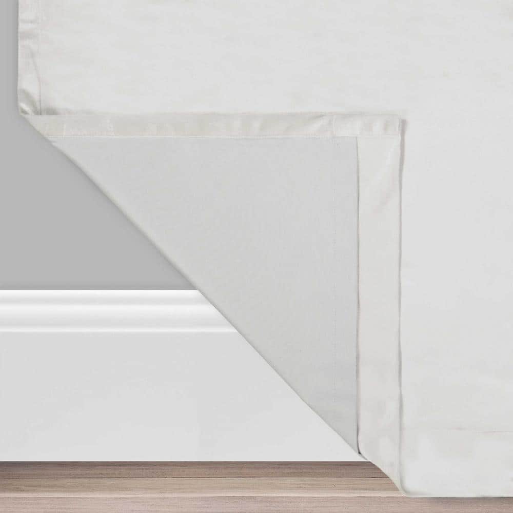 Snow Velvet Blackout Rod Pocket Curtain Panel, 50" W x 84" L