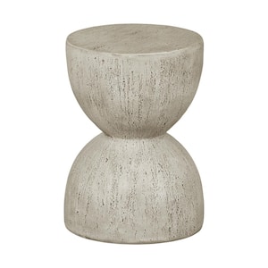 Bellulo 11.75 in. Cream Round Faux MarbleCoffee Table