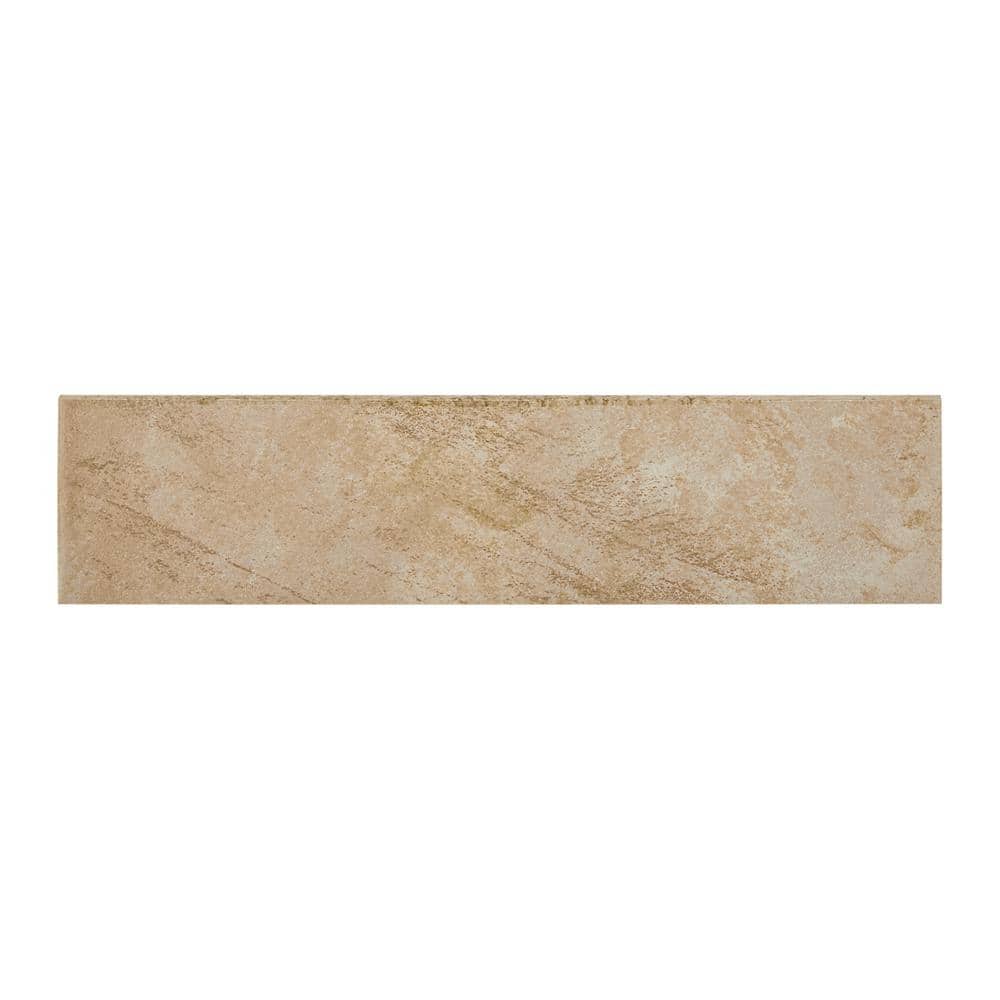 Continental Slate Egyptian Beige 3 in. x 12 in. Porcelain Bullnose Floor an