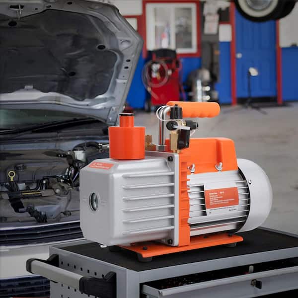 1/3 HP 2 Stage Rotary Vane Vacuum Pump, 5 CFM, 120V Air Conditioning Vacuum Pump, for HVAC Repair, Resin Degassing