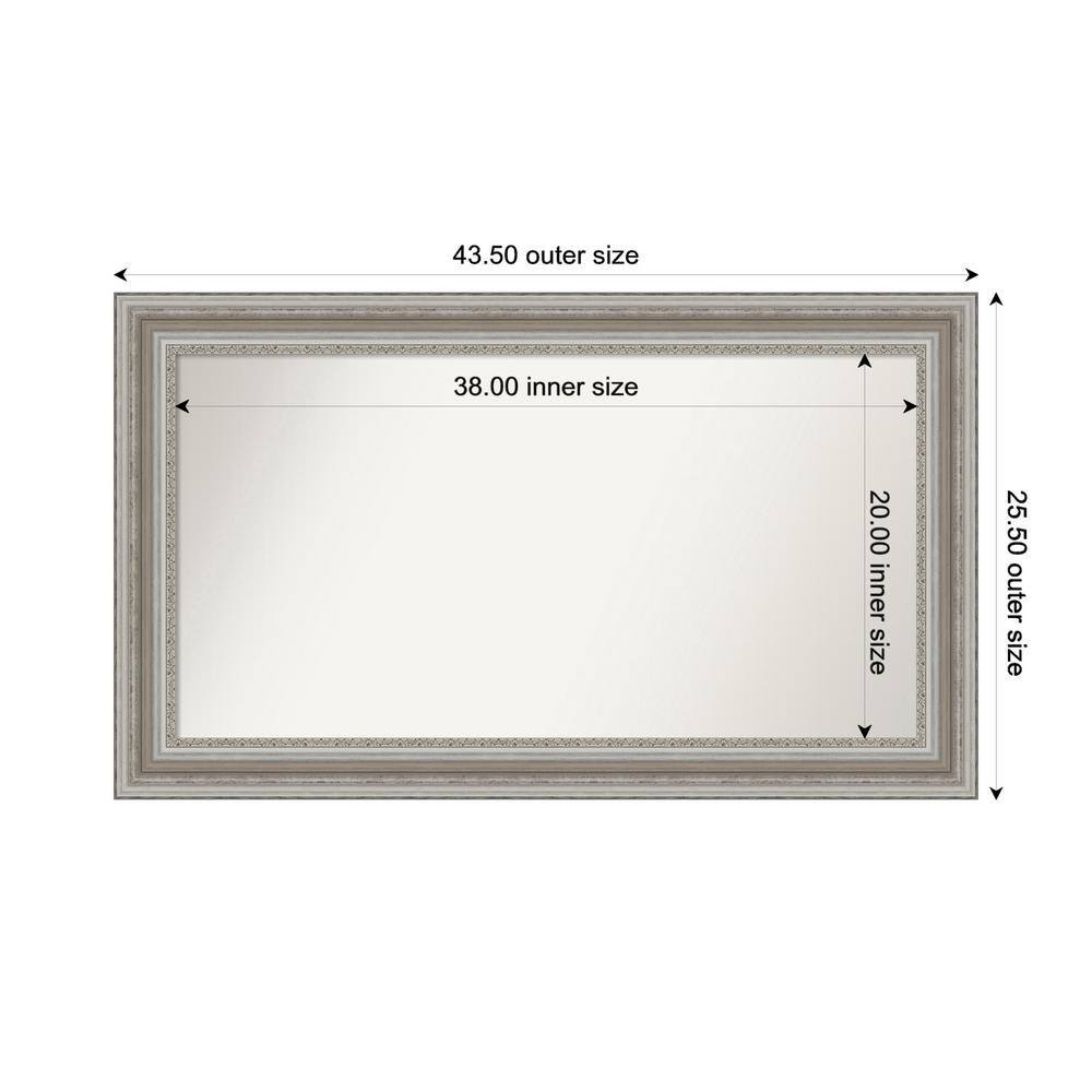 Parlor Silver 43.5 in. x 25.5 in. Custom Non-Beveled Recycled Polystyrene Framed Bathroom Vanity Wall Mirror price history on PriceWatchPro