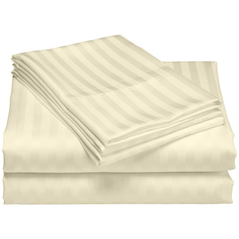Hotel London 600-Thread Count 100% Cotton Deep Pocket Striped Sheet Set (Tw
