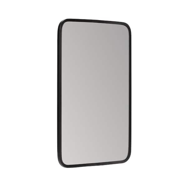 MH LONDON Camden 16 in. W x 24 in. H Iron Black Rectangular Accent Mirror
