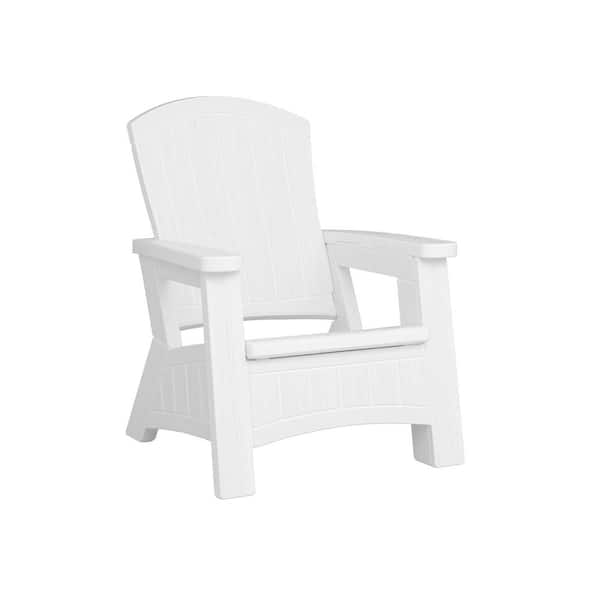 Suncast White Plastic Adirondack Chair