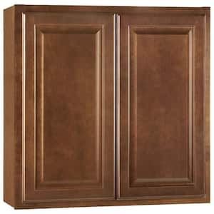 Hampton Cognac Raised Panel Stock Assembled Wall Kitchen Cabinet (30 in. x 30 in. x 12 in.)