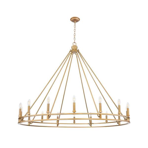 Unbranded - Dennison 16 light Signature Brass Chandelier for Indoor Use with No Bulbs Included