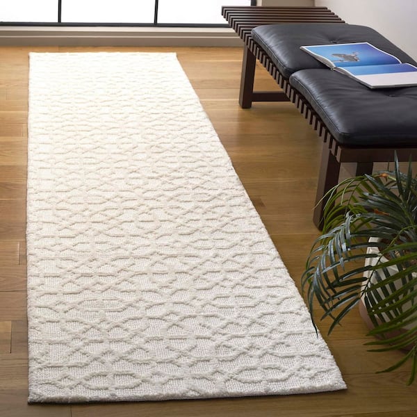 Audrey 2 ft. x 8 ft. Ivory Classic Textured Runner Rug