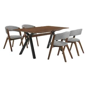 Laredo Rowan 5-Piece Walnut Dining Set