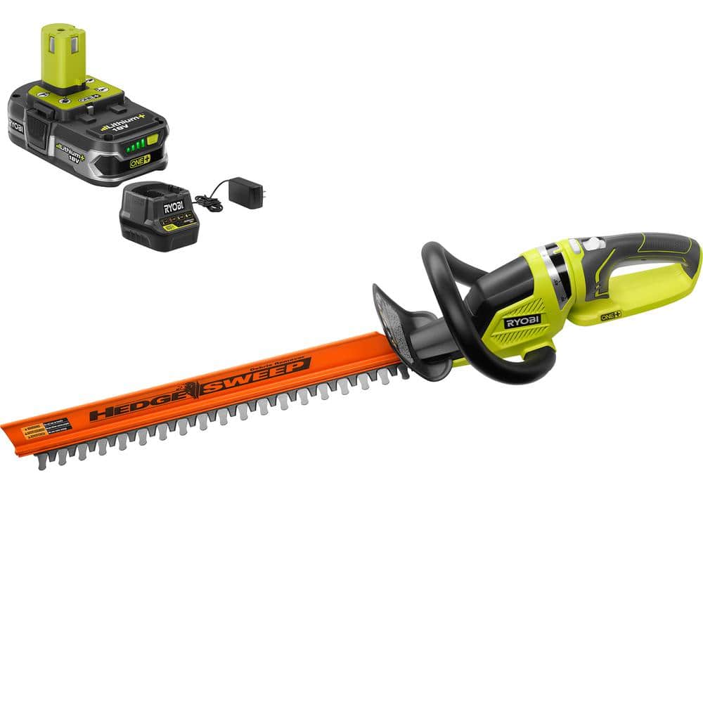 RYOBI ONE+ 18V 22 in. Cordless Battery Trimmer 1.5 Ah and Charger - The Home Depot