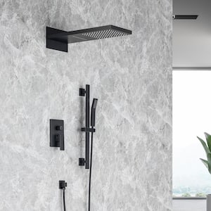 Single Handle 2 -Spray Shower Faucet 4 GPM with Pressure Balance, Anti Scald in. Matte Black
