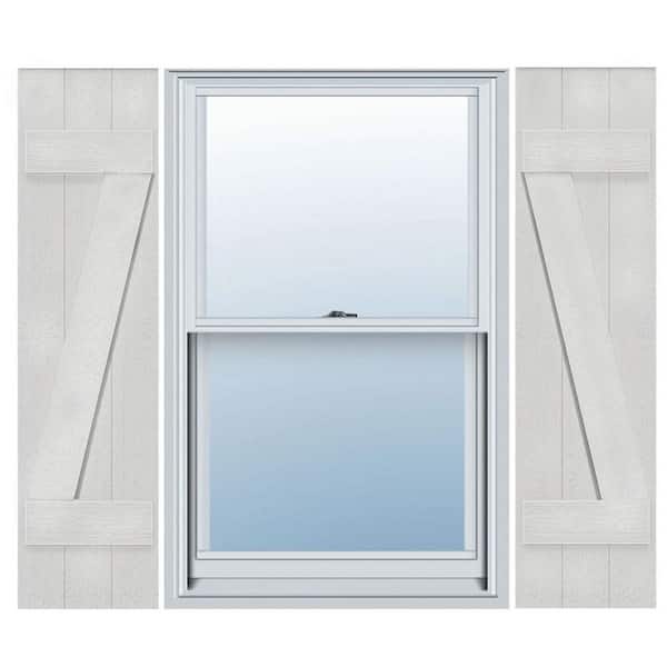 Ekena Millwork Timberthane 16.125 in. W x 77 in. H Joined (Three board) Board and Batten Shutters w/ Z-Board